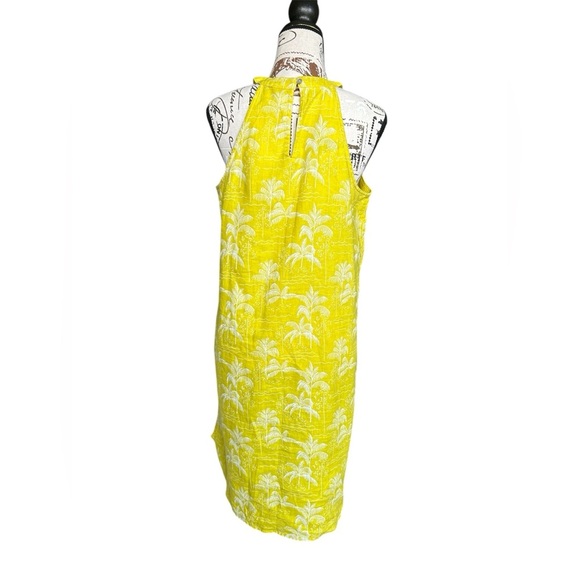 C&C California 100% linen vibrant yellow tropical dress/swim cover S - Picture 3 of 9